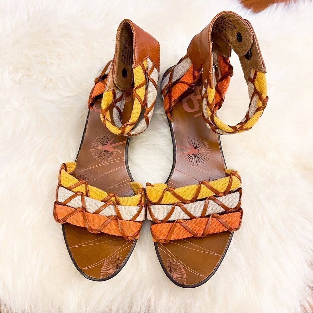 🍋 OTBT • Women’s Fellsmere Tri-Color Gladiator Leather Sandals Size 6.5 - Picture 3 of 7